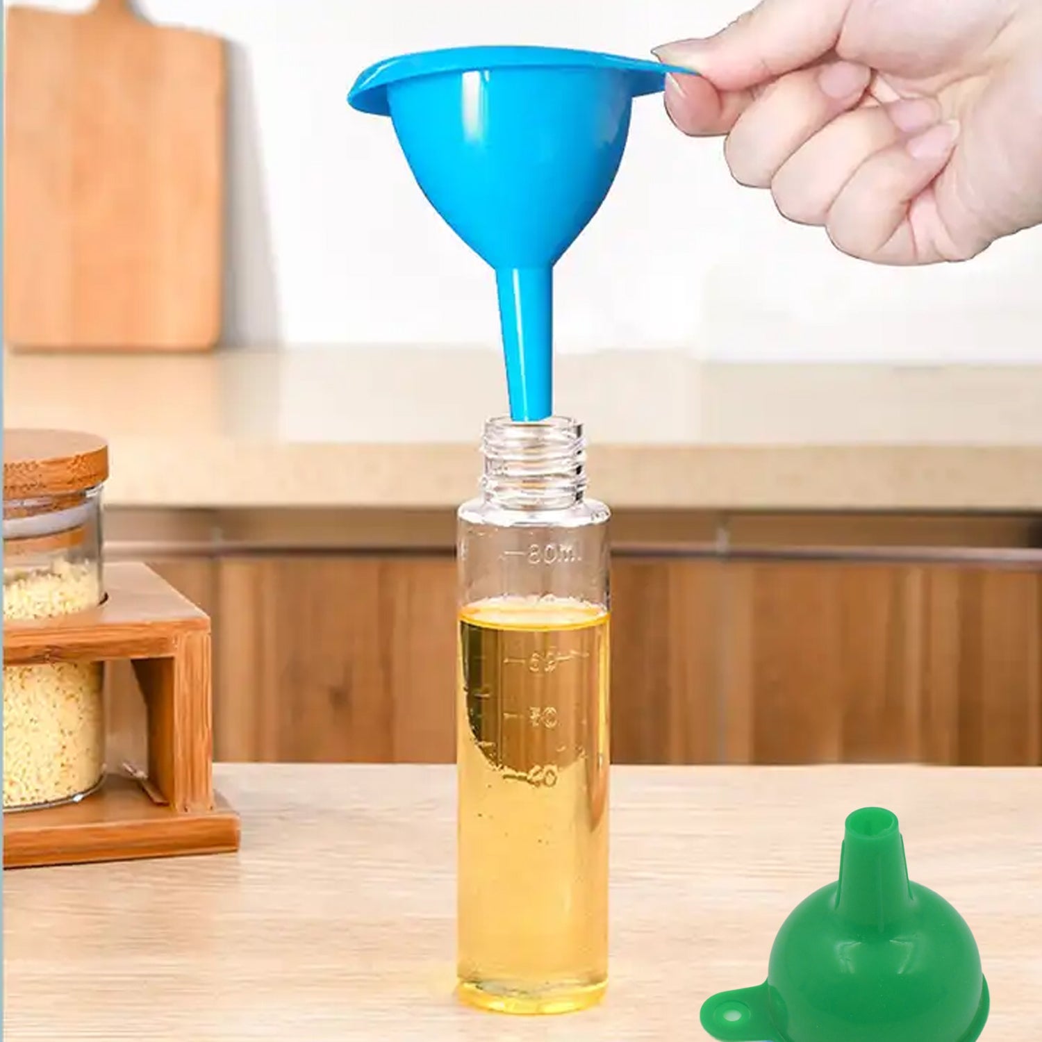 4237 Silicone Funnel For Pouring Oil, Sauce, Water, Juice And Small Food-GrainsFood Grade Silicone Funnel (1 Pc Green) 4237 Silicone Funnel For Pouring Oil, Sauce, Water, Juice And Small Food-GrainsFood Grade Silicone Funnel (1 Pc Green)